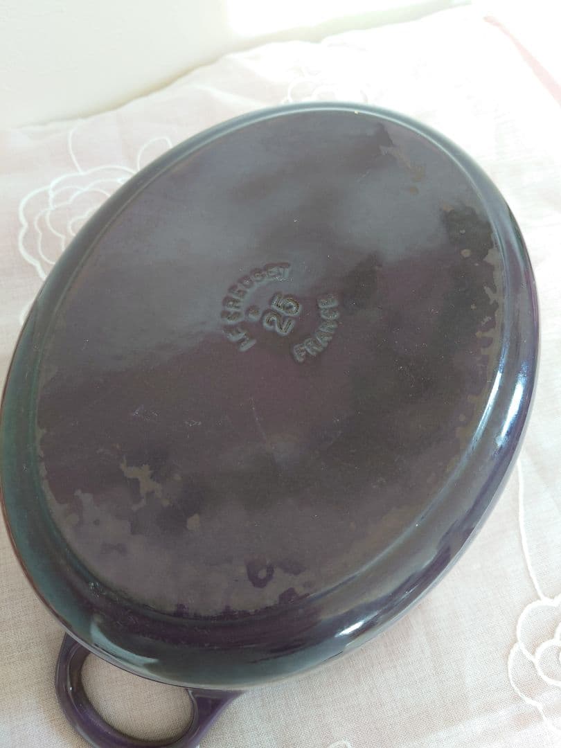 LE CREUSET ココットオーバル25cm　パープル紫