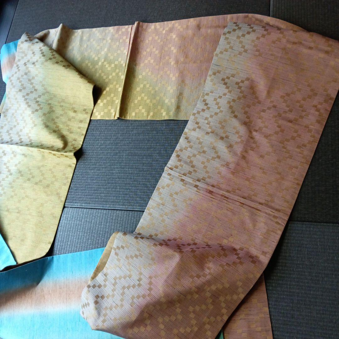 菅原工房 手先二通り　袋帯　霞　リバーシブル　縦縞