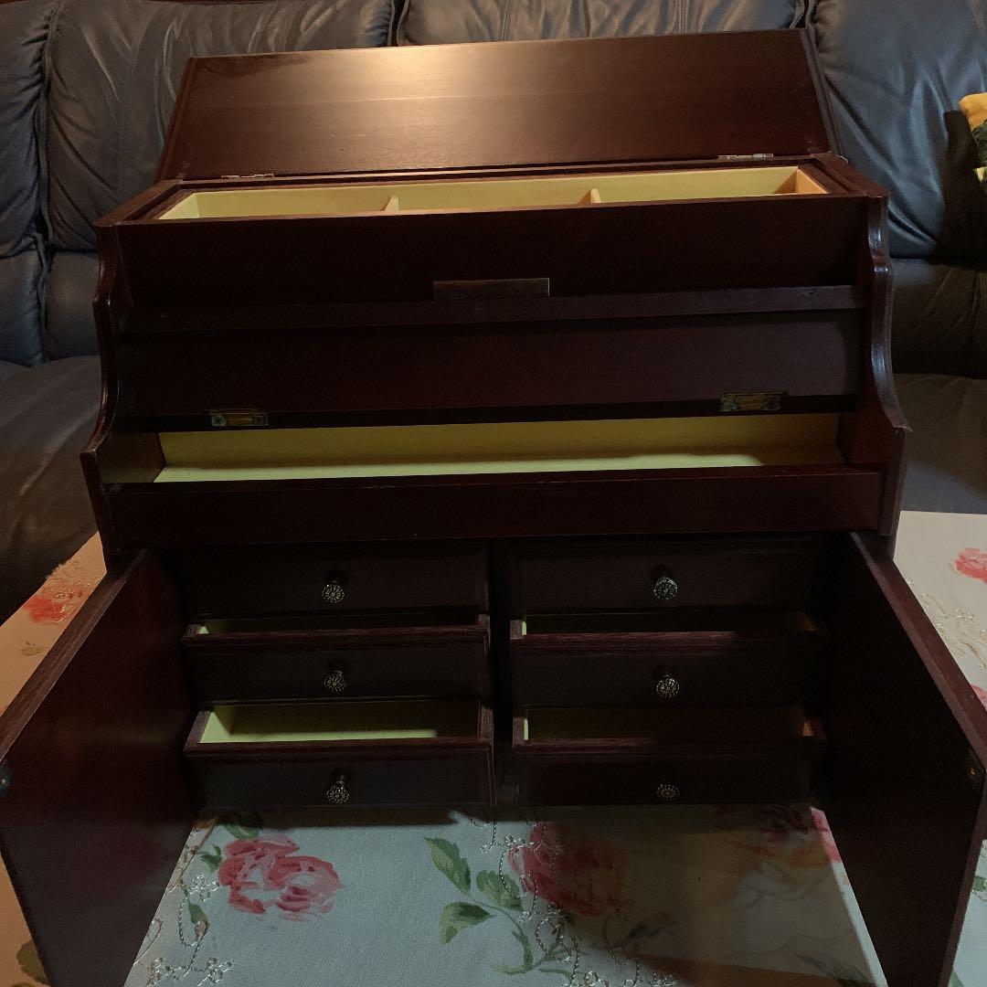 【Sankyo】希少‼️特大アンティークジュエリーケースオルゴール