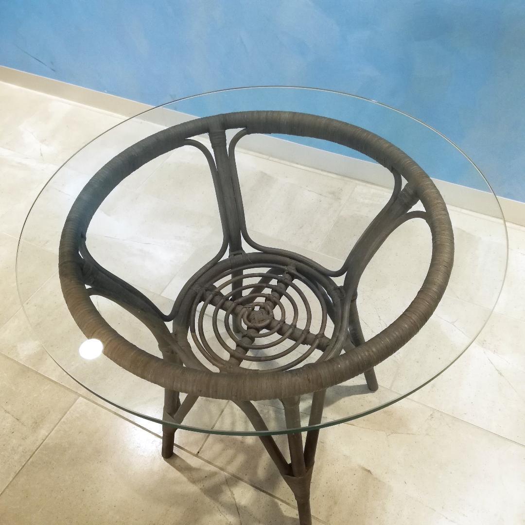 ◆SIKA DESIGN ラタン ガラス テーブル 北欧