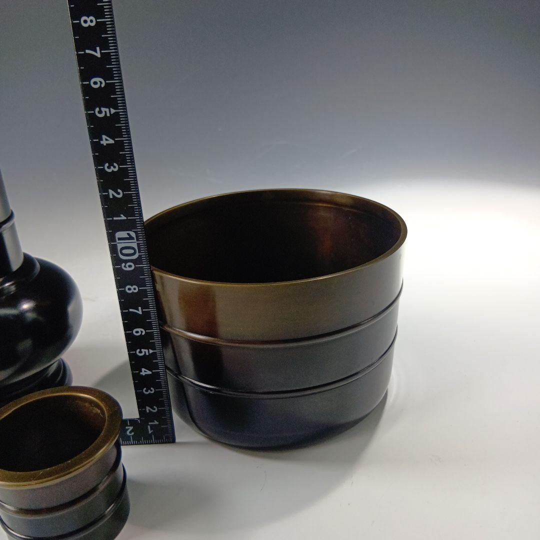 茶道具　美昭造　唐銅製　皆具一式