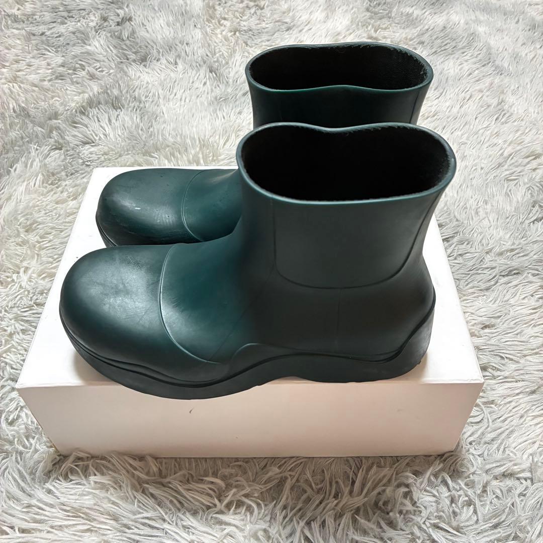 【良品】BOTTEGA VENETA パドルブーツ 38 イタリア製 グリーン