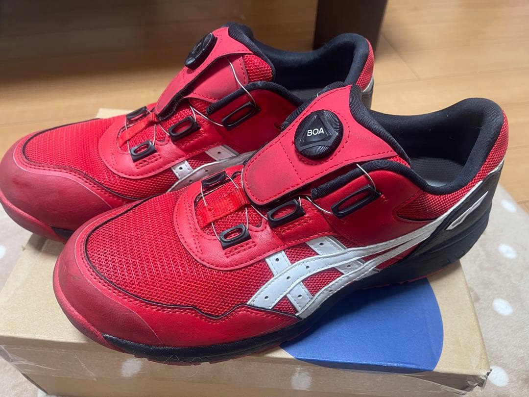 ASICS BOAウィンジョブ安全靴 レッドCP209とCP301の2セット中古