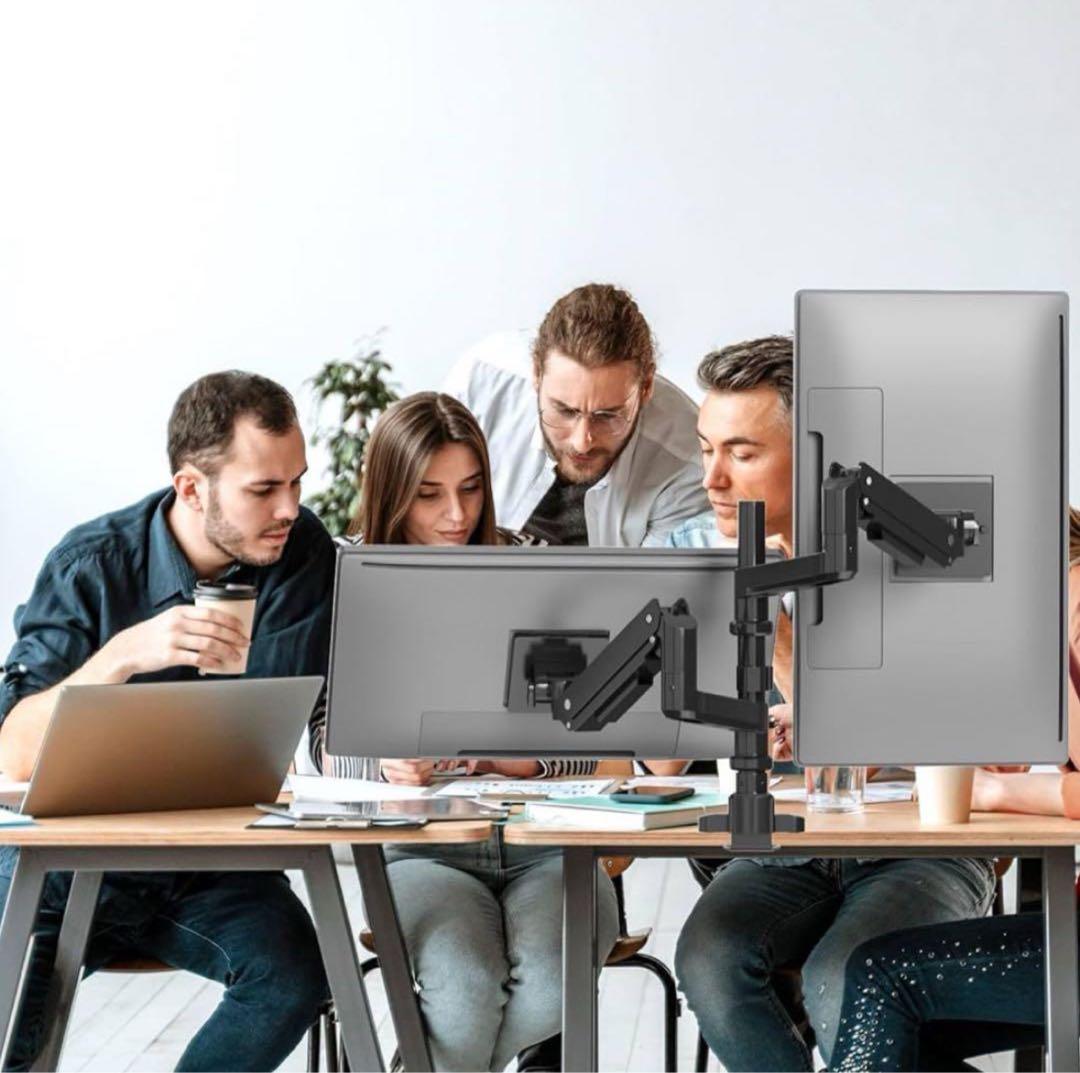 WORLDLIFT モニターアーム デュアル 上下2画面 ロングポール