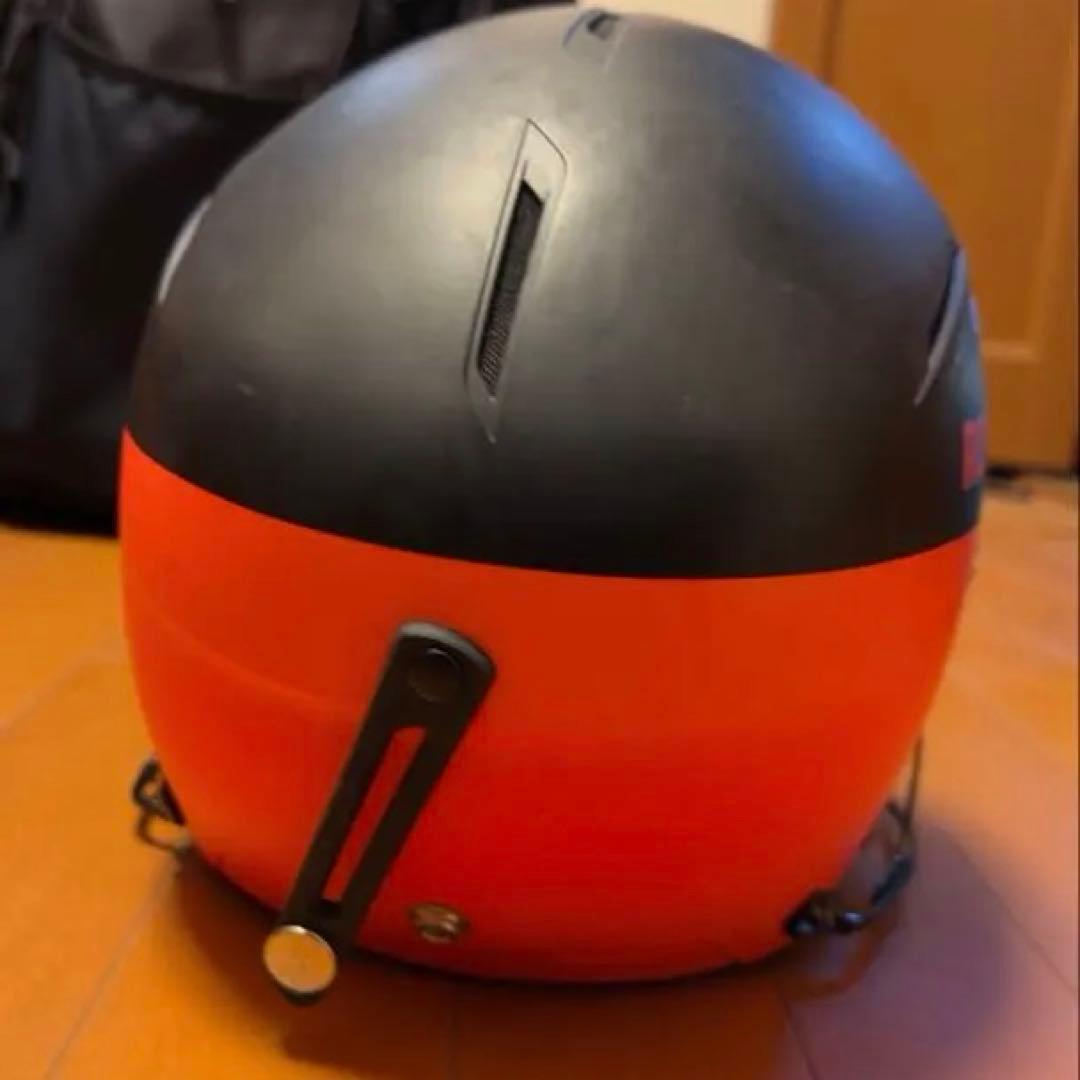 ROSSIGNOL スキー用ヘルメット 黒/オレンジ チンガード付き