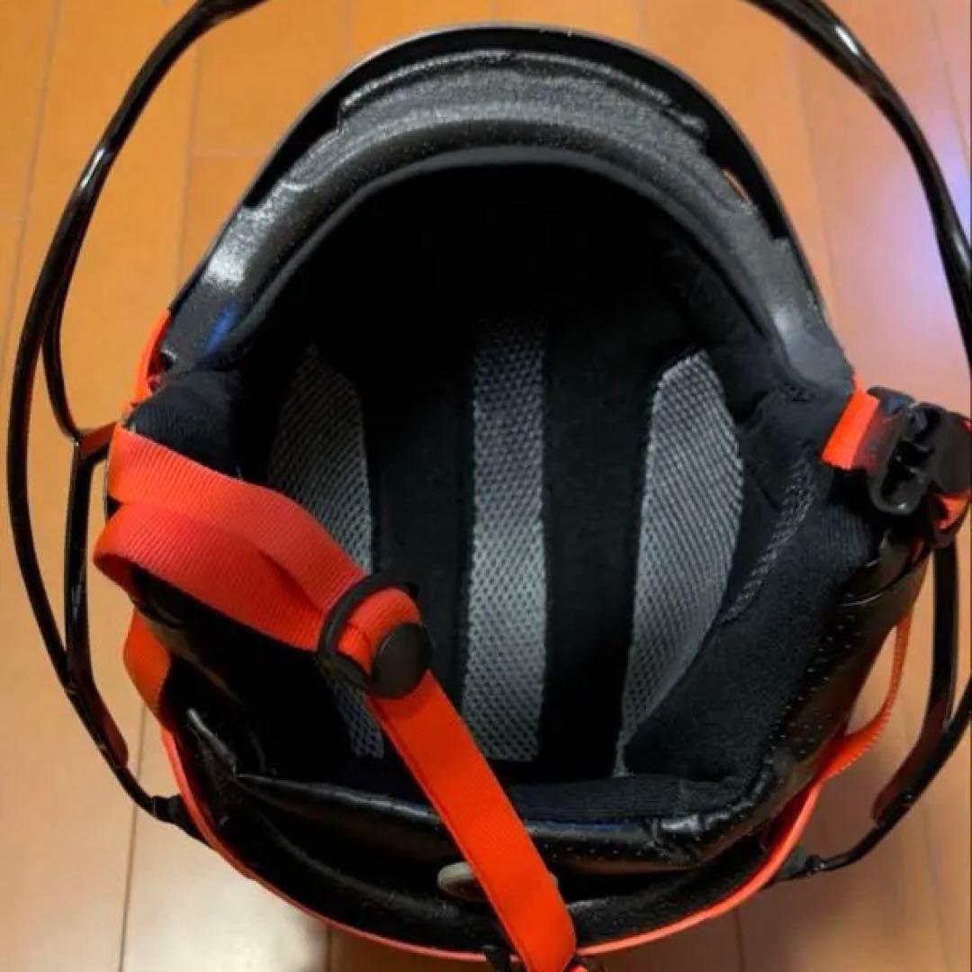 ROSSIGNOL スキー用ヘルメット 黒/オレンジ チンガード付き