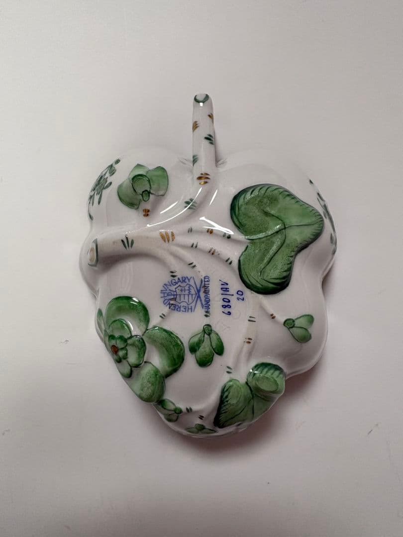 【新品未使用】へレンド アポニーグリーン オープンシュガーボウル HEREND