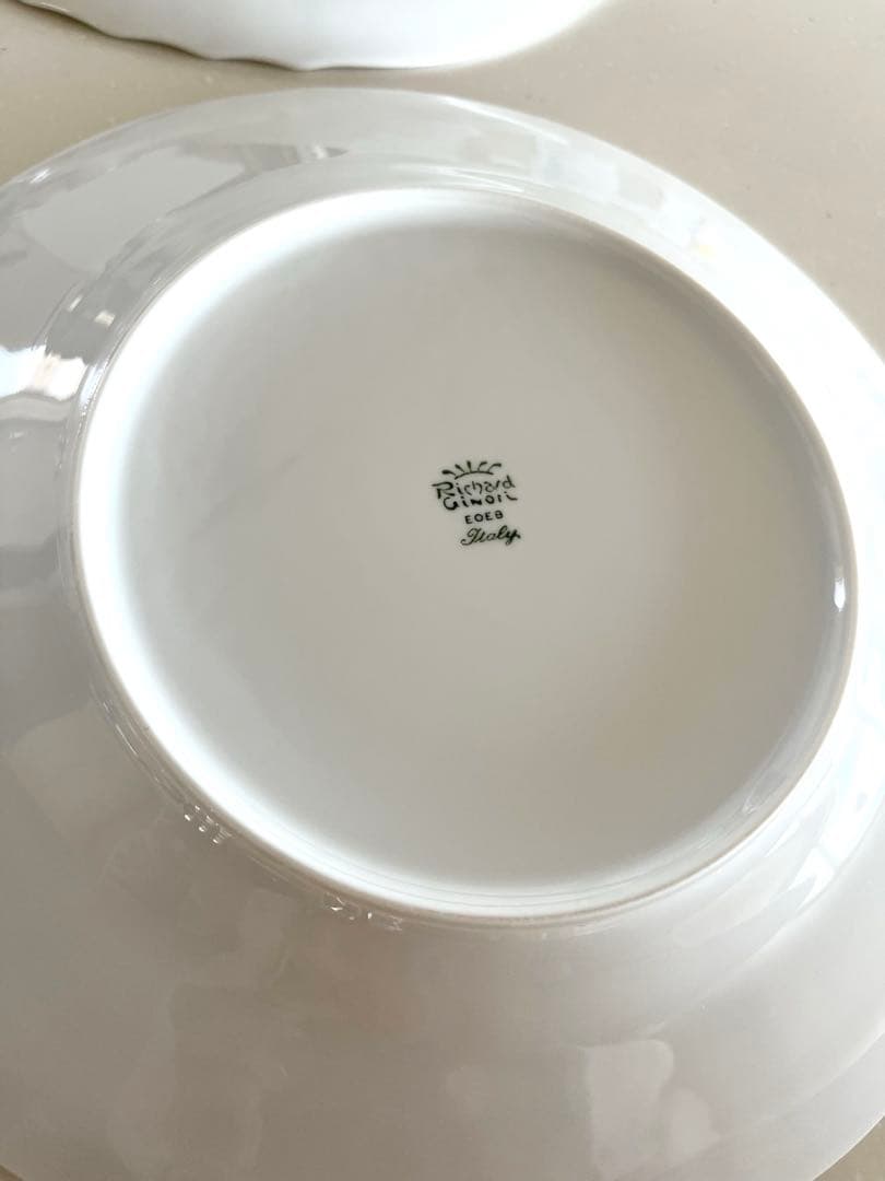 はよはなジノリ ベッキオホワイト 26cm フラットプレート 4枚セット