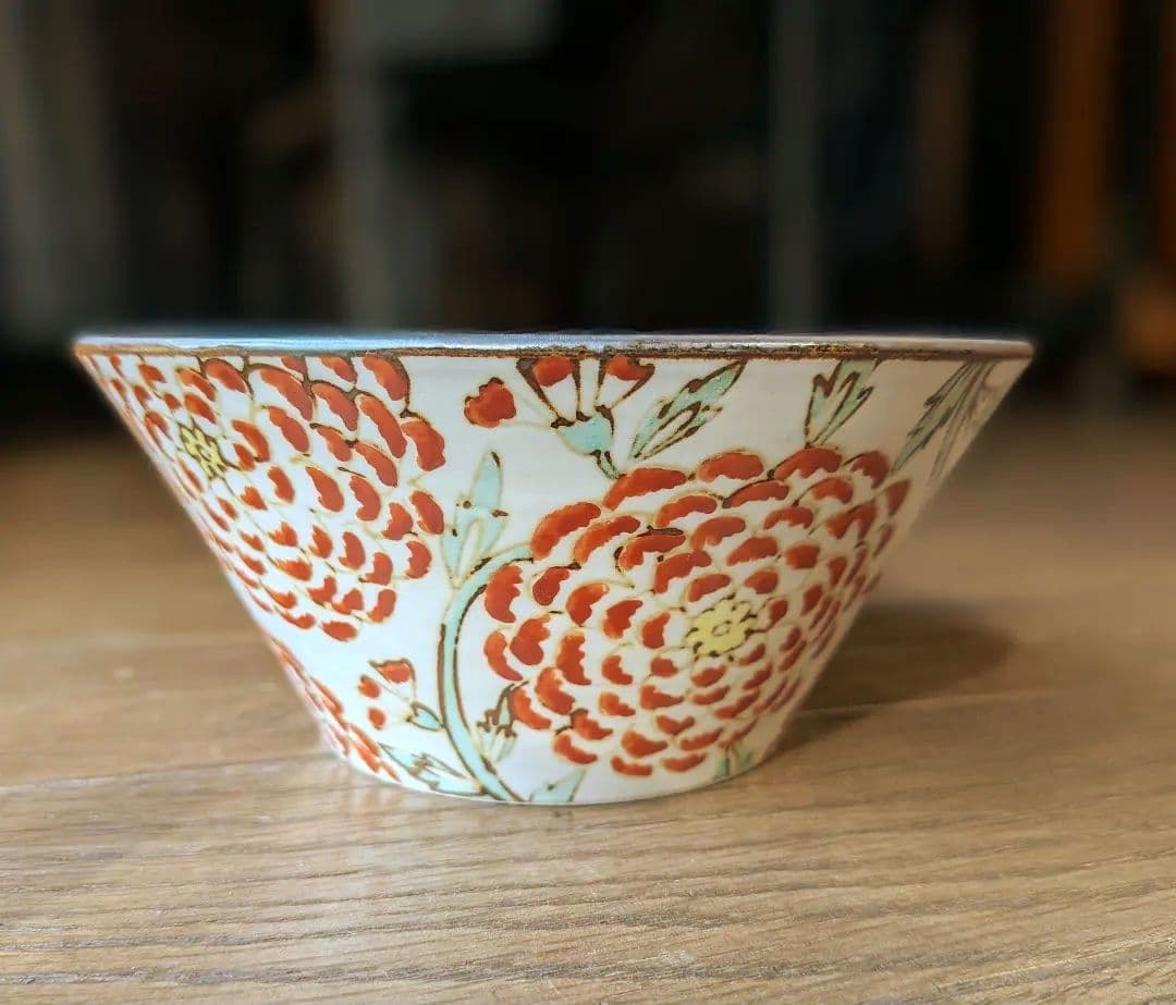 【新品】ヒヅミ峠舎 色絵花紋鉢