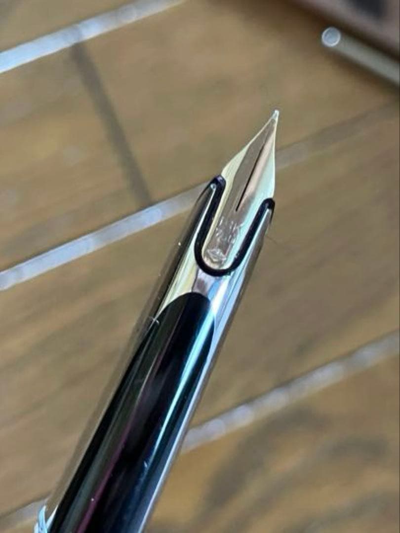 WATERMAN ビンテージ 万年筆 モアレ　シルバー　18K750 美品　CF