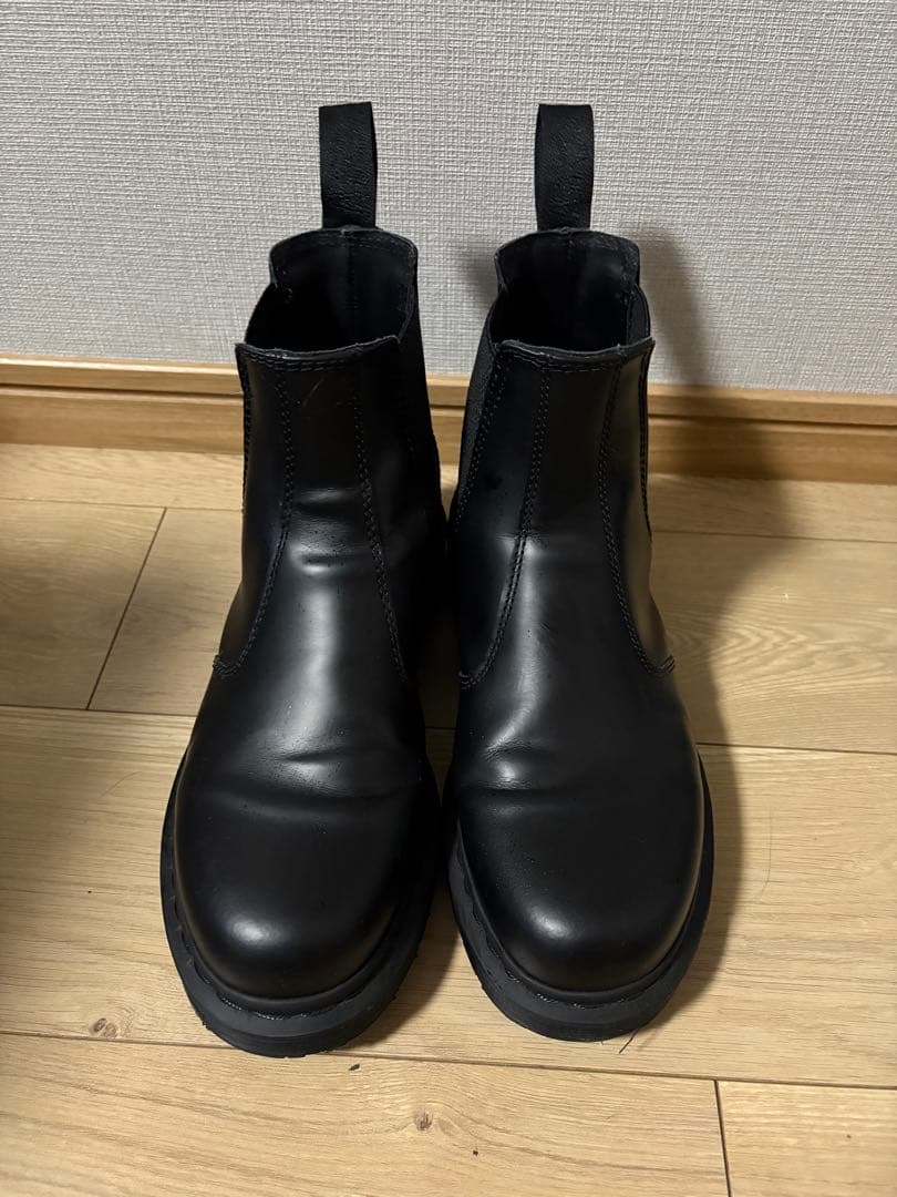 黒 レザー サイドゴアブーツ