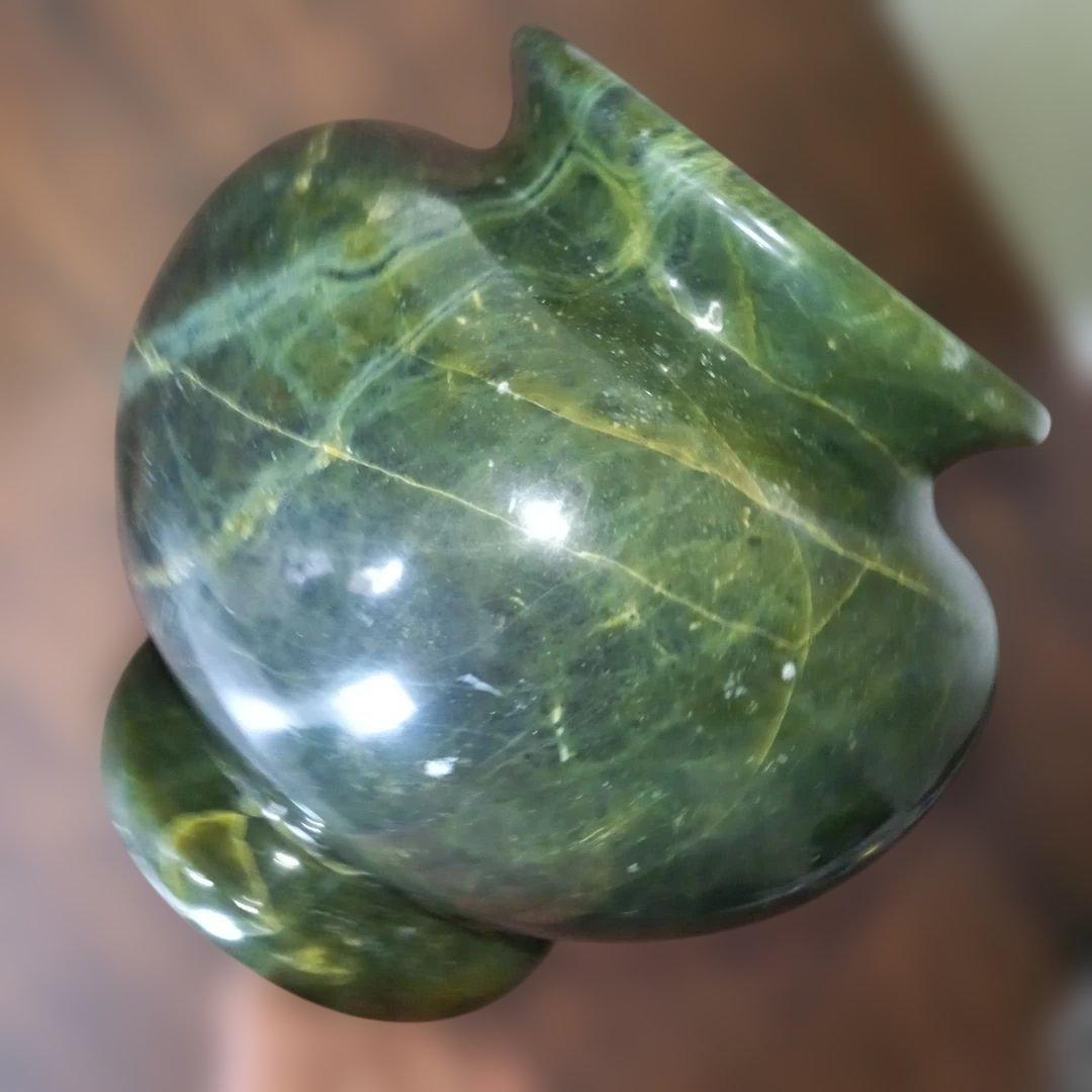 大理石調　花瓶　グリーン　珍品　緑　約６・８キロ　オブジェ　人造石