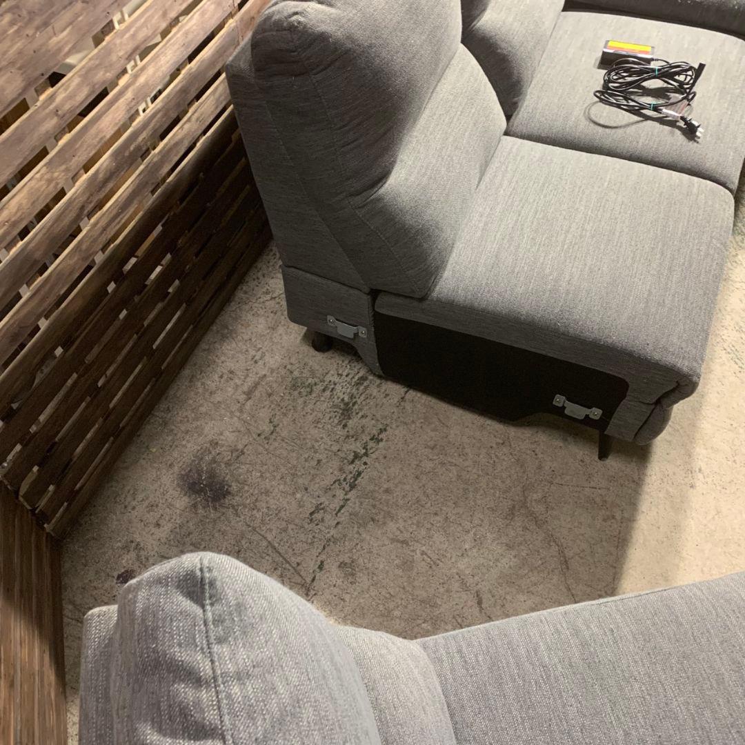 K695 ニトリ NITORI 電動カウチソファLB033LC DR-GY