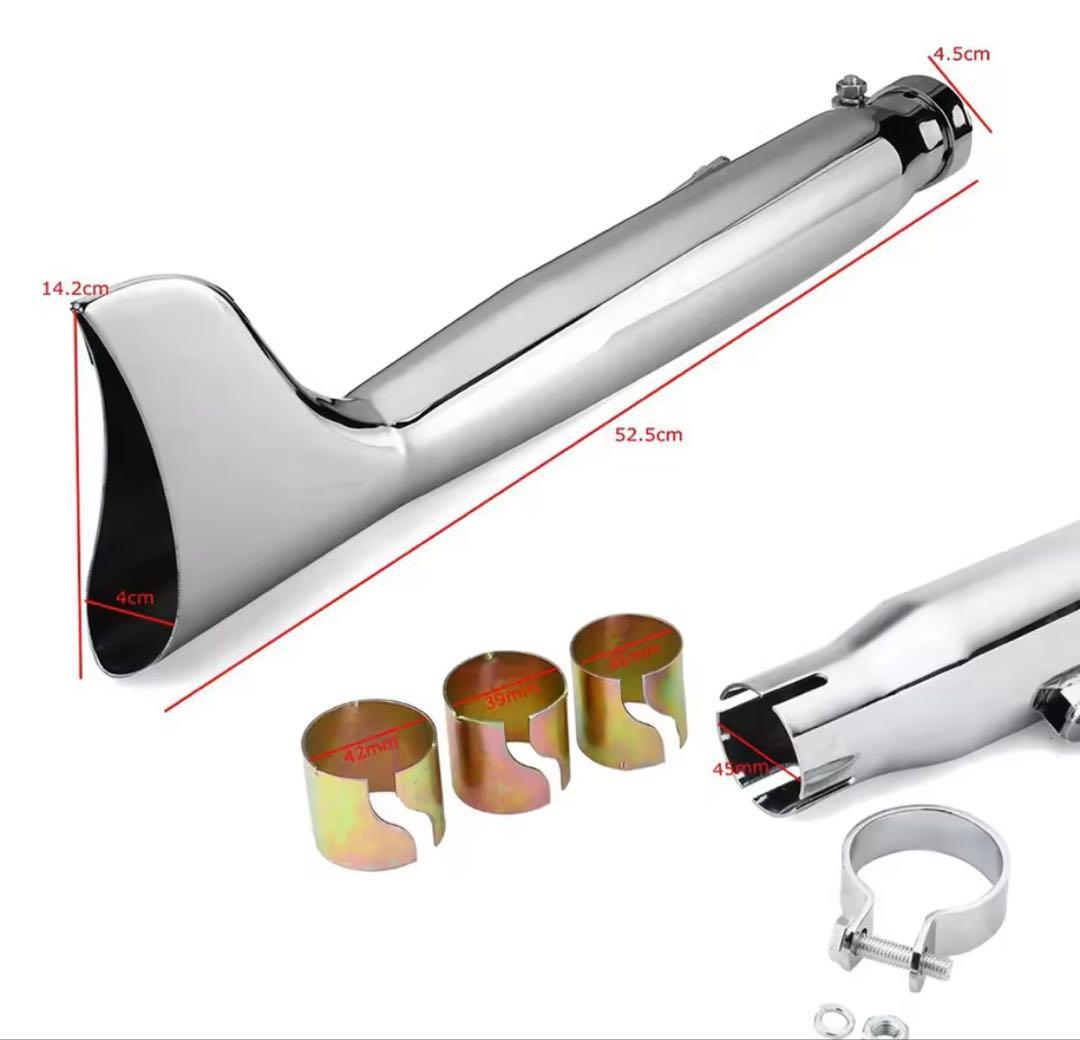 バイク フィッシュテール マフラー 左右 SR400 W400 ドラッグスター