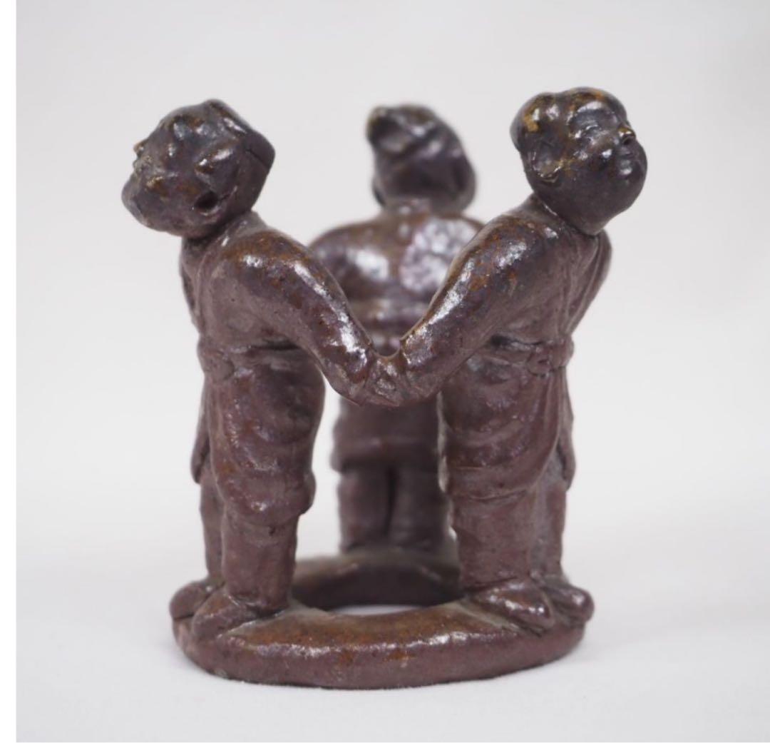 送料無料　時代物　備前焼　極上品唐子蓋置　茶道具　検/楽山紫砂九谷備前萩焼常滑