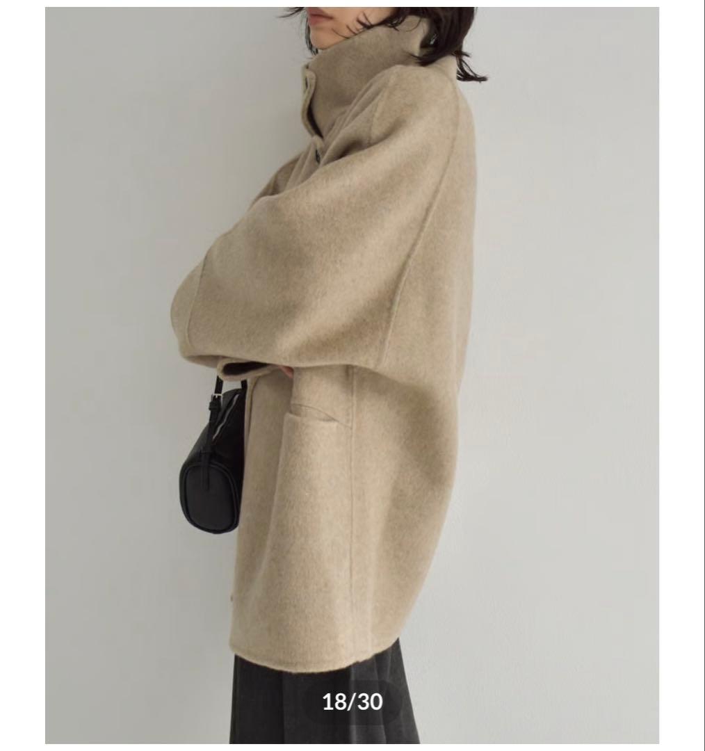 ジャケット・アウター Stand Collar Midi Wool Coat