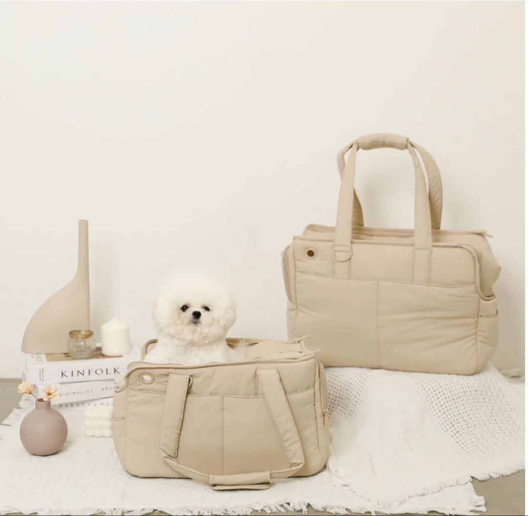 モンシェリ　軽量撥水ペットトートバッグ　Mサイズ　ベージュ（専用袋付き）