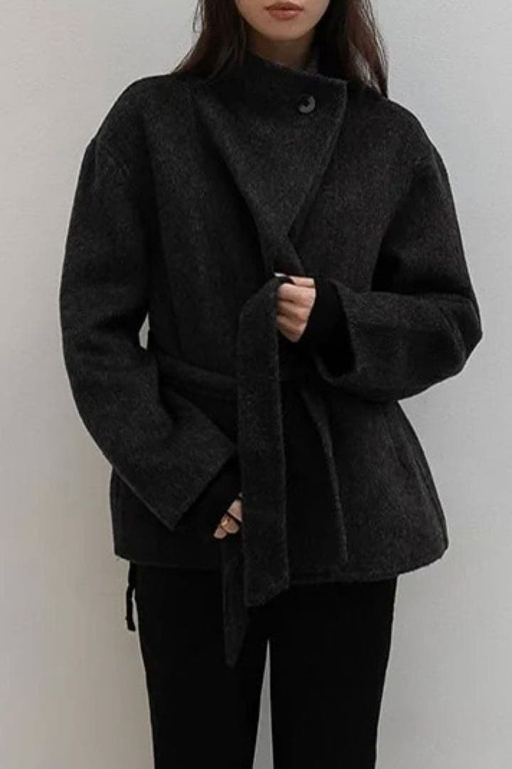 【今期商品】OHOTORO Ecru Half Coat チャコール