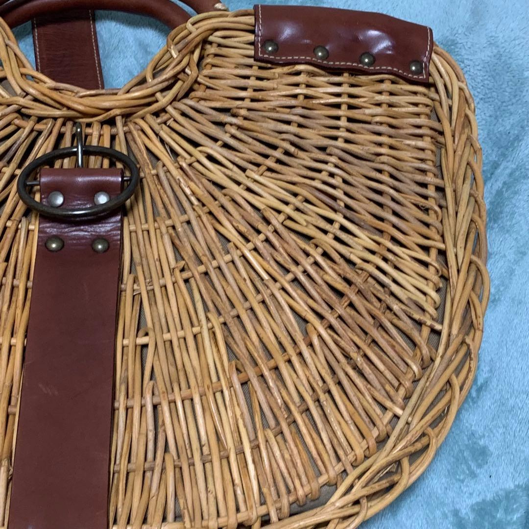 エバゴス ebagos 紅藤 カゴバッグ 扇トート 半円 バスケットバッグ