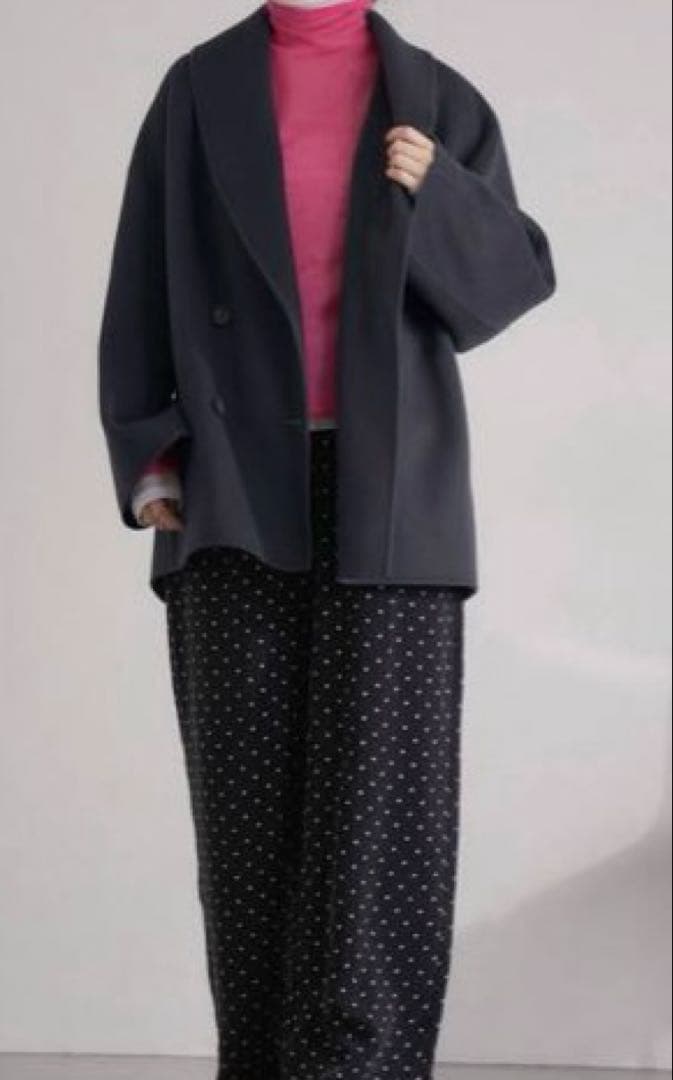 未使用タグ付きSuper160 ショールカラーハーフコート36