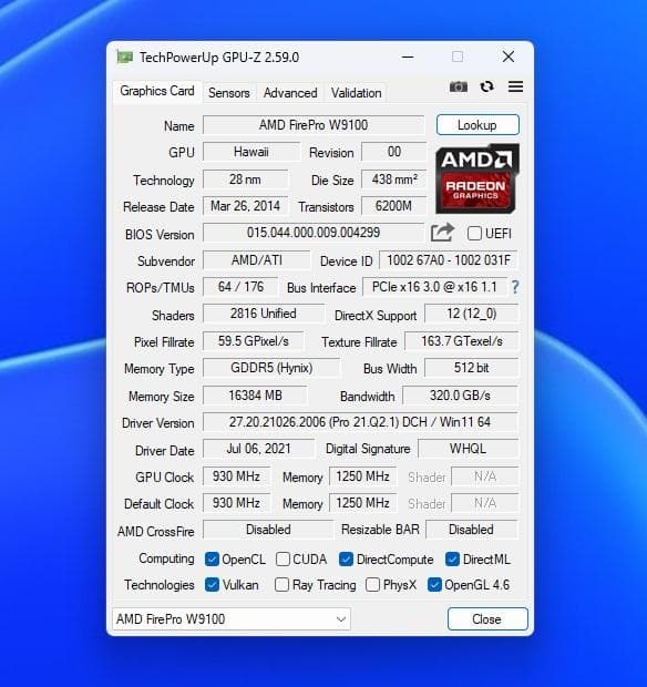 グラフィックボード・グラボ・ビデオカード AMD FierPro W9100 16GB