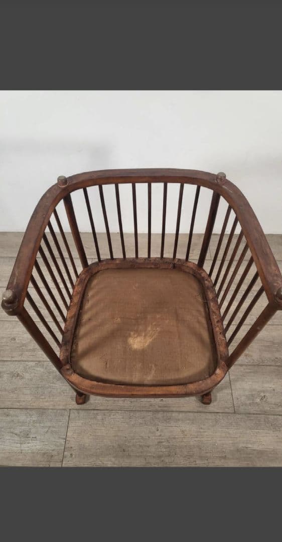 フランス アンティーク 1920年代 ウッドチェアー　フランクロイド風