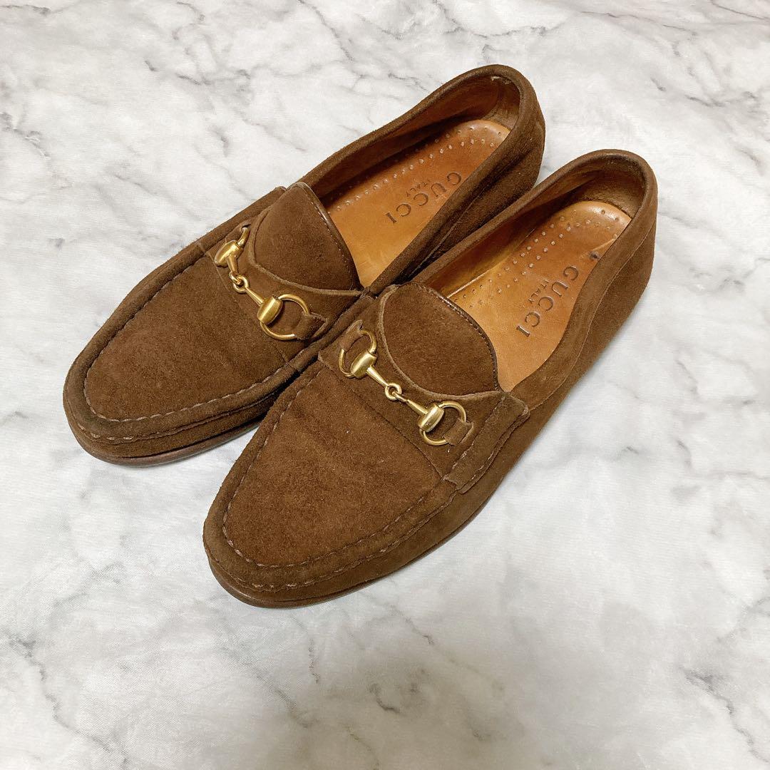 GUCCI グッチ　モカシン　スエード　ホースビットローファー　茶色　ブラウン