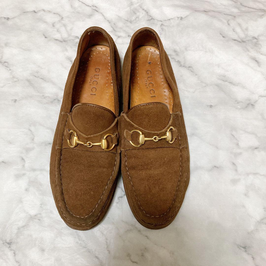 GUCCI グッチ　モカシン　スエード　ホースビットローファー　茶色　ブラウン