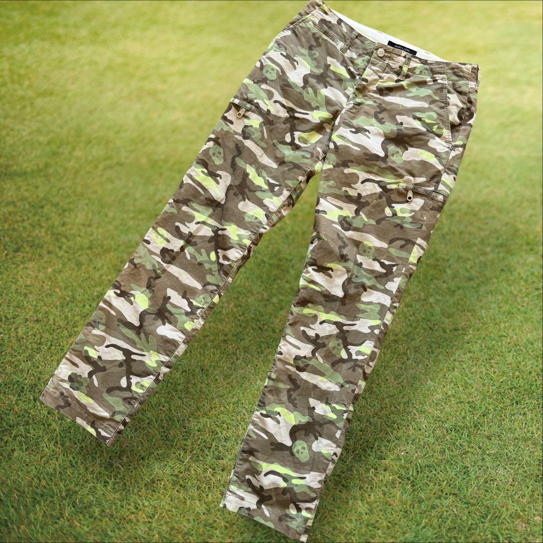 マークアンドロナ　パンツ　カモフラ　迷彩　M〜L相当　コーデュロイ　アーミー