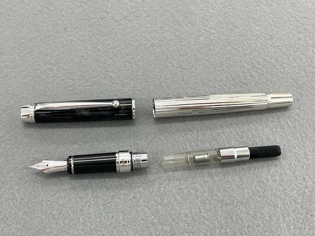 【美品】 PILOT 万年筆 グランセ ロジウム ブラックマーブル 14K F
