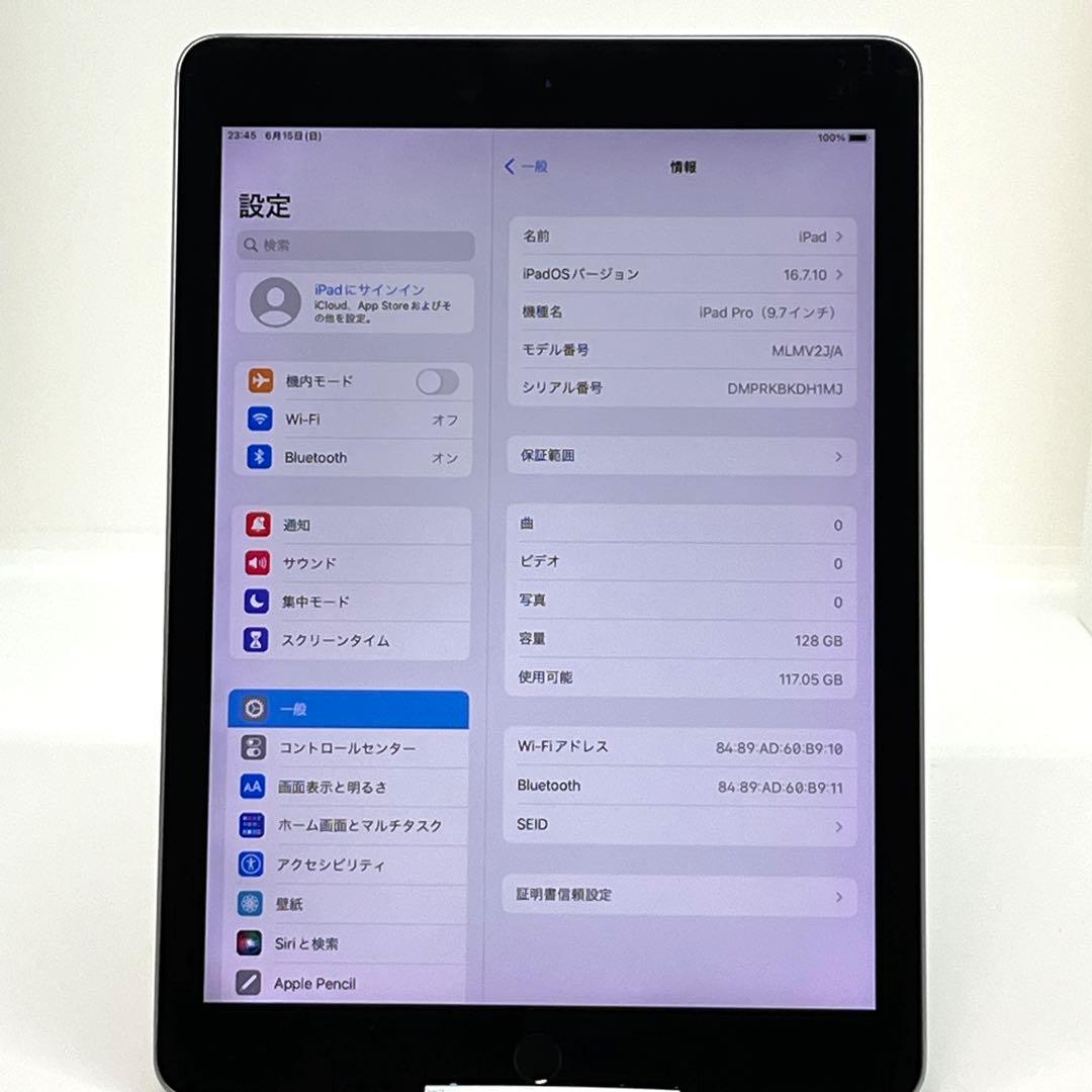 iPad Pro 9.7インチ 128GB Wi-Fiモデル スペースグレイ㊼