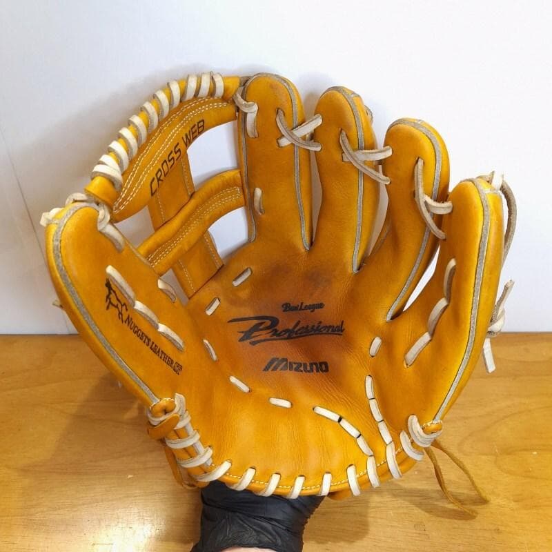 ミズノ 松井秀喜モデル 限定 ゴジラ型ウェブ 良品 外野用 軟式グローブ