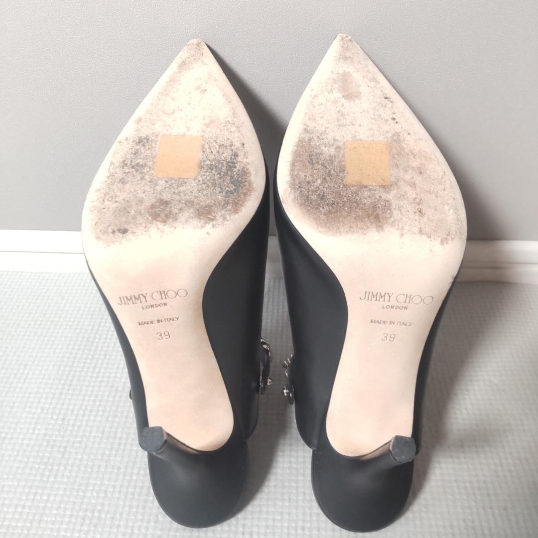 JIMMY CHOO LEXX100 ミュール 2WAY チェーン ハイヒール黒