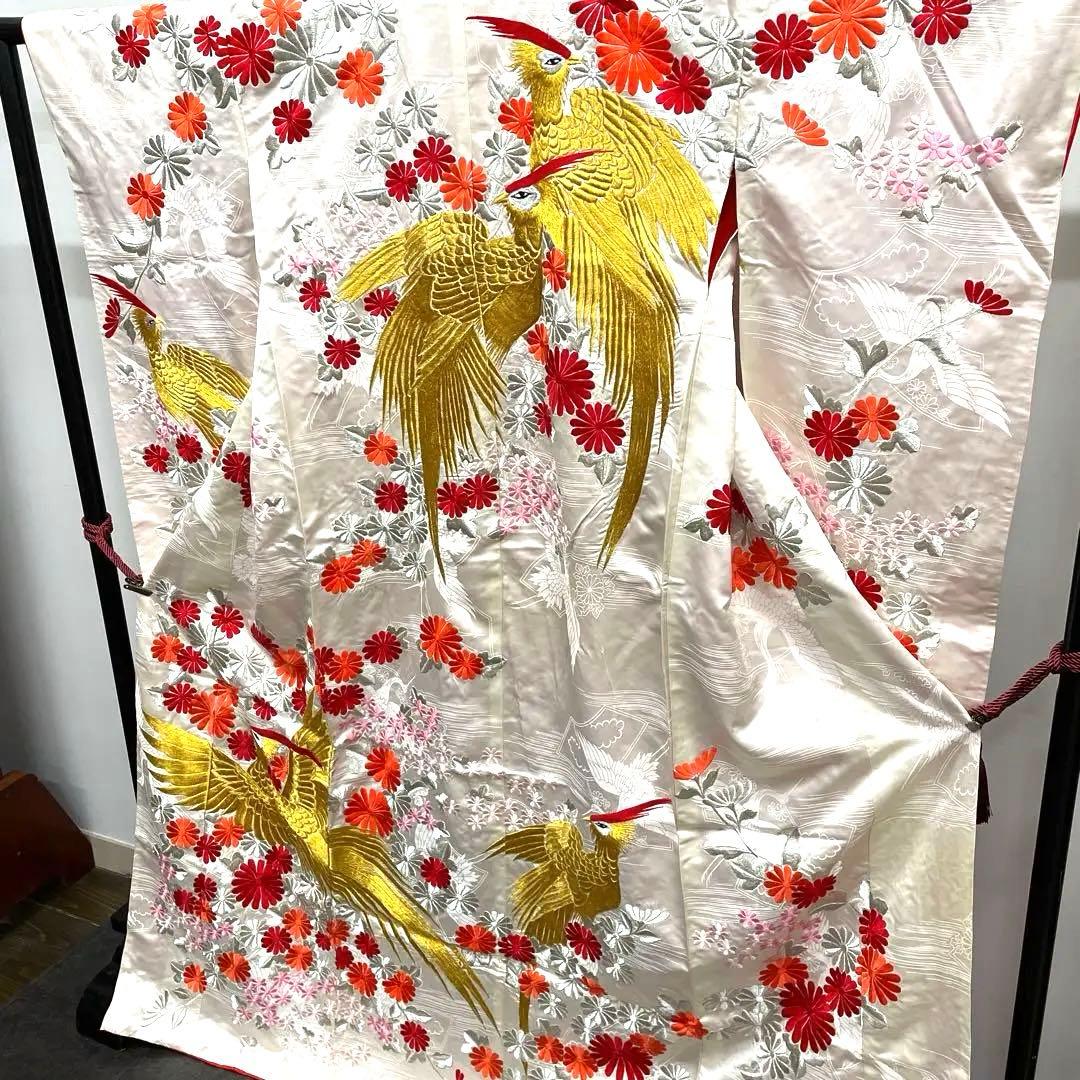 ◼️白地掛下　豪華　金銀糸刺繍　リメイクにも