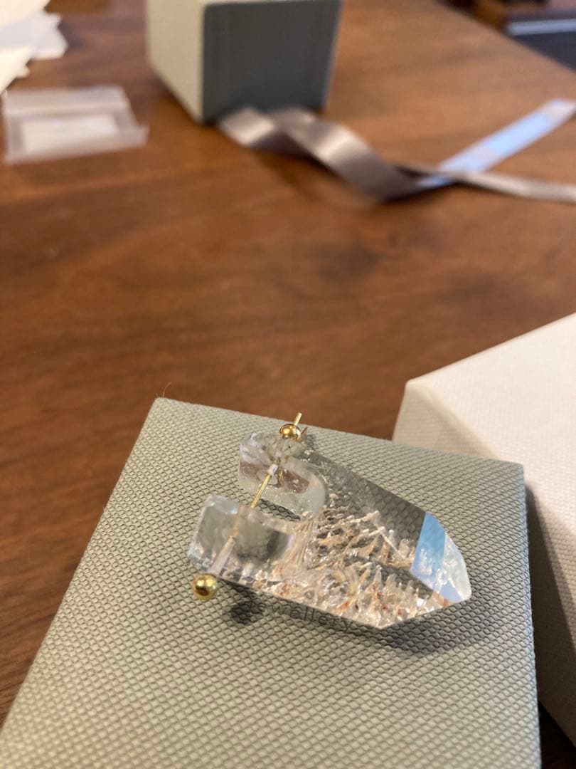 モナカ　ロックピアス　ガーデンクォーツ