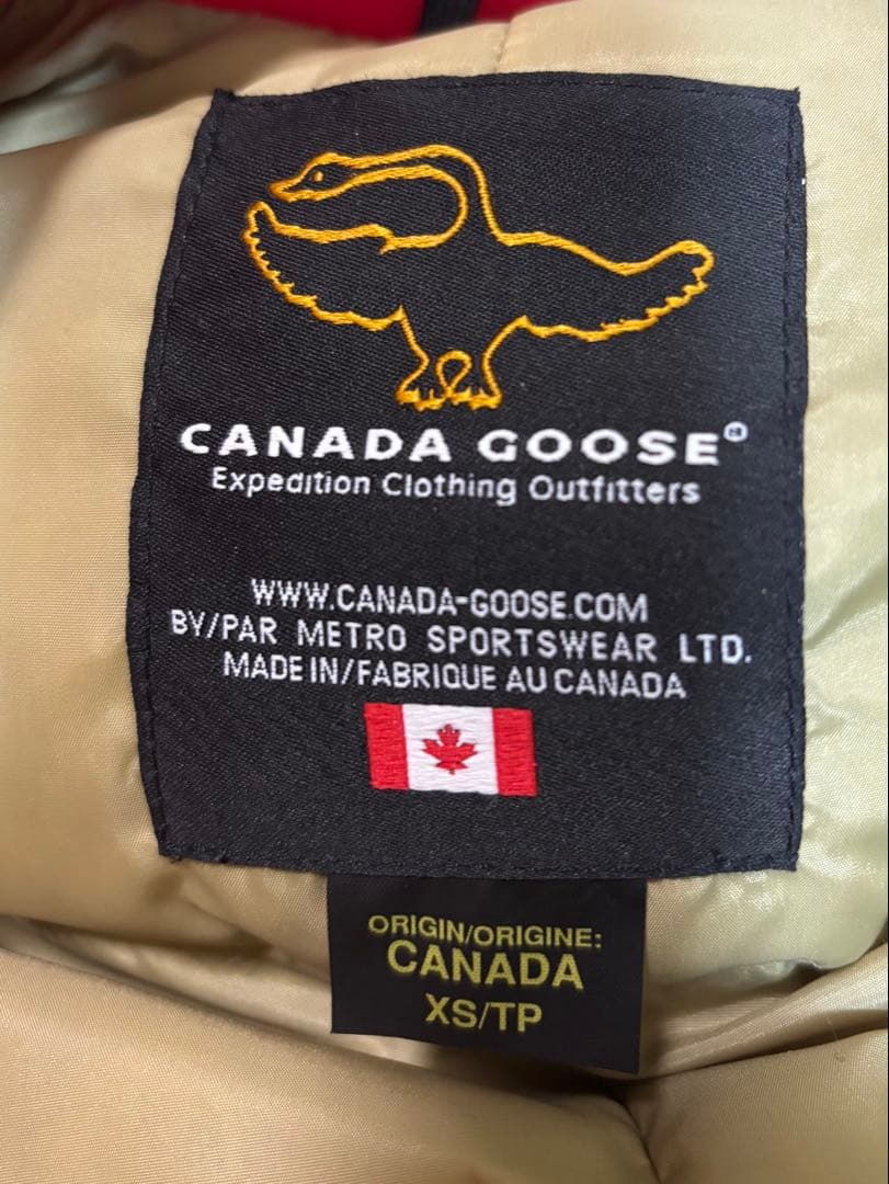 美品  赤 XS/TP ダウン ピーコート　カナダグース