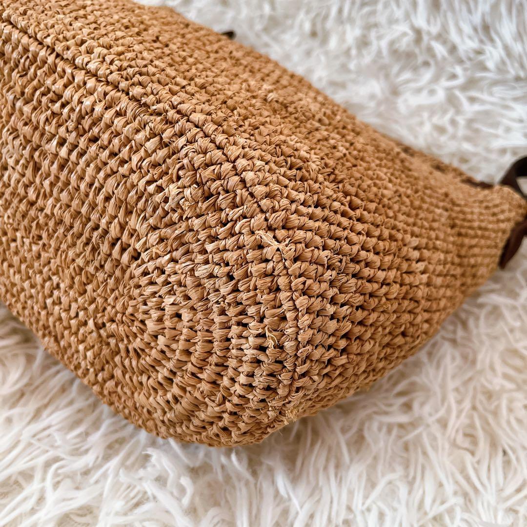 美品✨IBIZA イビサ ラフィア かごバッグ ショルダーバッグ ナチュラル