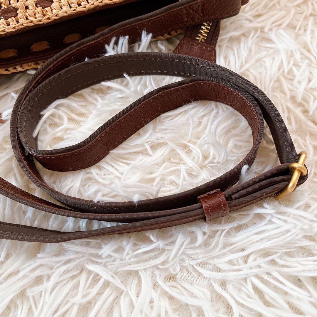 美品✨IBIZA イビサ ラフィア かごバッグ ショルダーバッグ ナチュラル