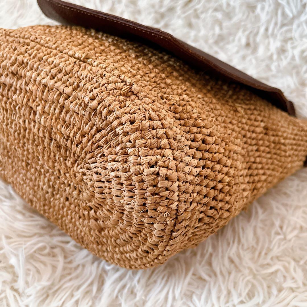 美品✨IBIZA イビサ ラフィア かごバッグ ショルダーバッグ ナチュラル