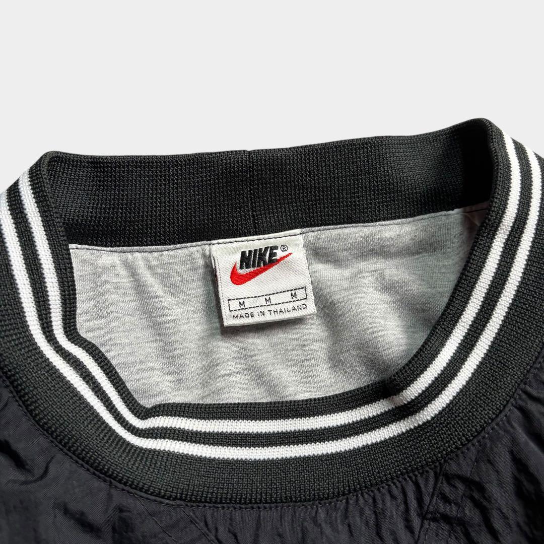 (美品)90s NIKE ナイキ 銀タグ ナイロンプルオーバー ジャケット 丸首