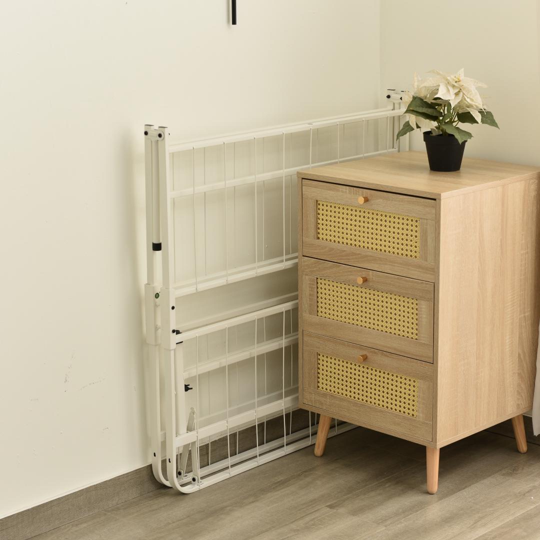 赤字価格！パイプベッド 折りたたみベッド シングル 組立簡単 （S）WHITE