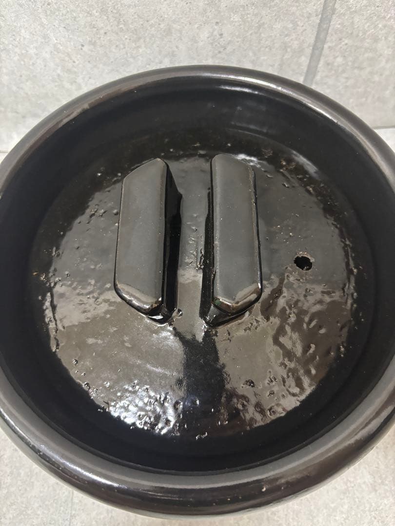 雲井窯 御飯鍋 黒楽 土鍋　5合炊き