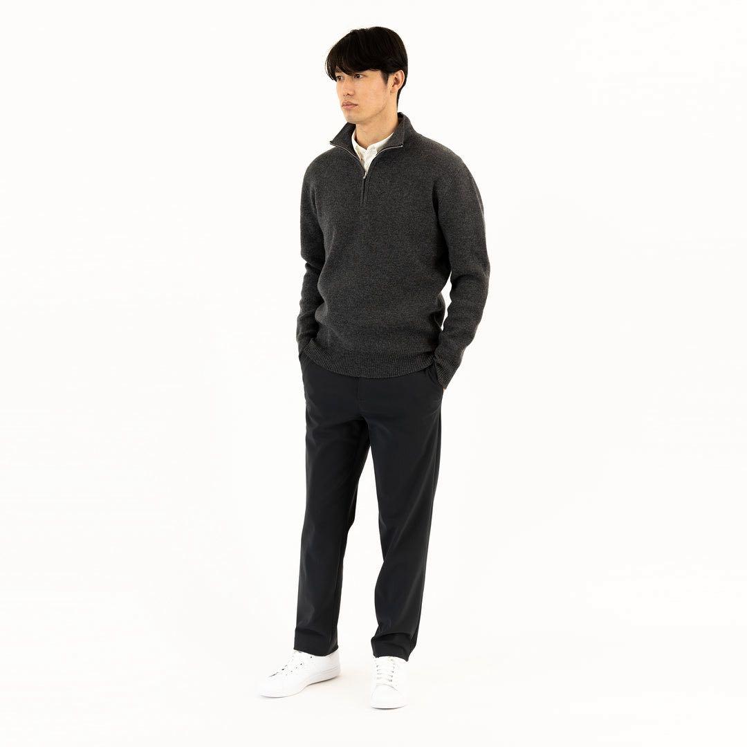 Monzee モンジー ハーフジップ カシミヤ&ウール セーター