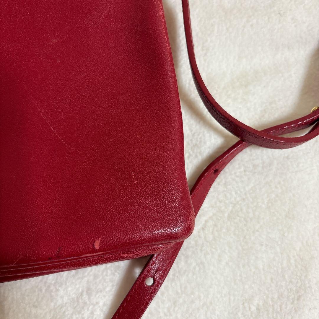 CELINE セリーヌ トリオ ラージ 赤 ショルダーバッグ 難あり