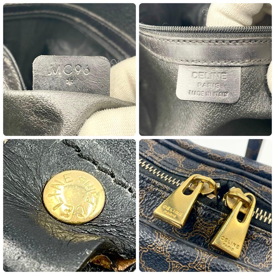 【美品】CELINEセリーヌ 黒マカダム ビジネスバッグ ブリーフケース A4可