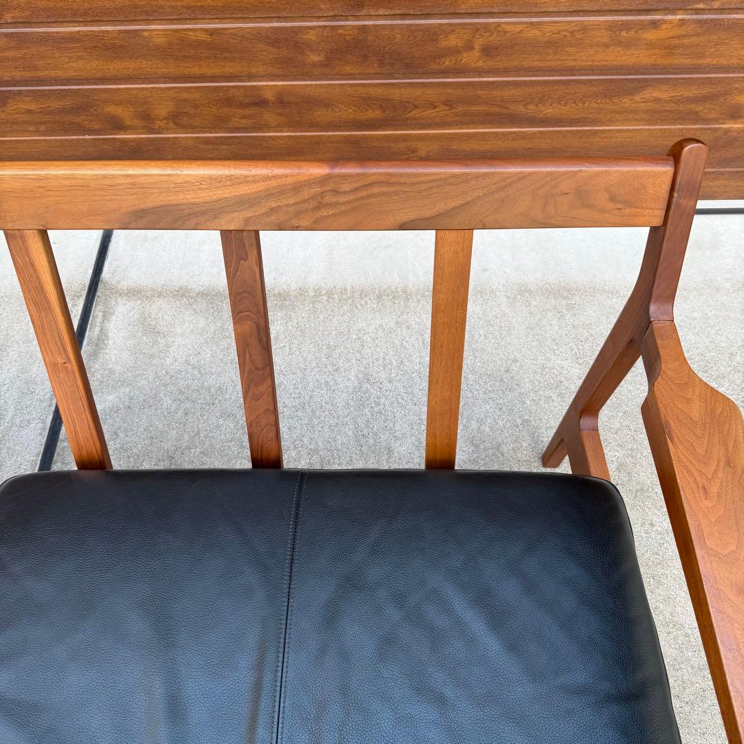 美品 ナガノインテリア 3P ソファ ウォールナット 本革 購入価格46万