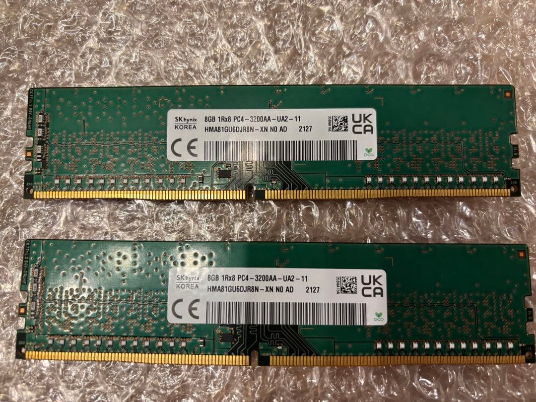 ASUS PRIME B550M-K マザーボードと16GBメモリ8x2