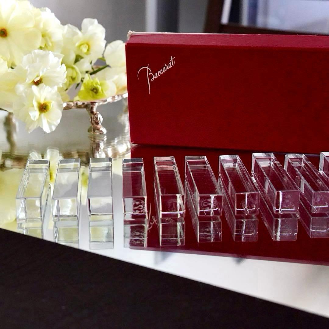 美品★オールドバカラBACCARATカトラリーレスト★箸置き 12本★クリスタル