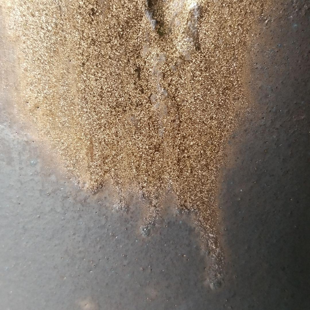 信楽焼　傘立て  変形金彩 高さ４４cm