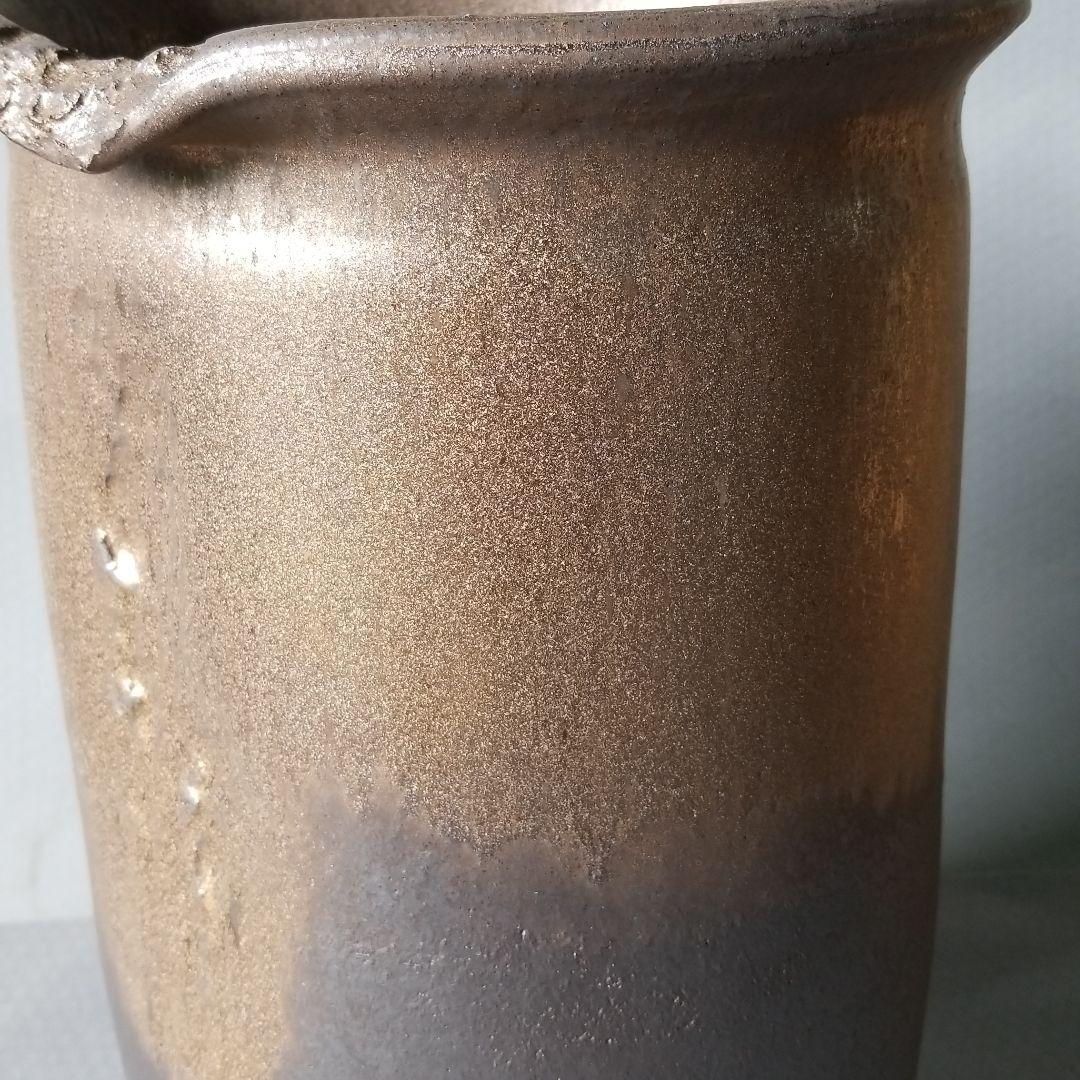 信楽焼　傘立て  変形金彩 高さ４４cm